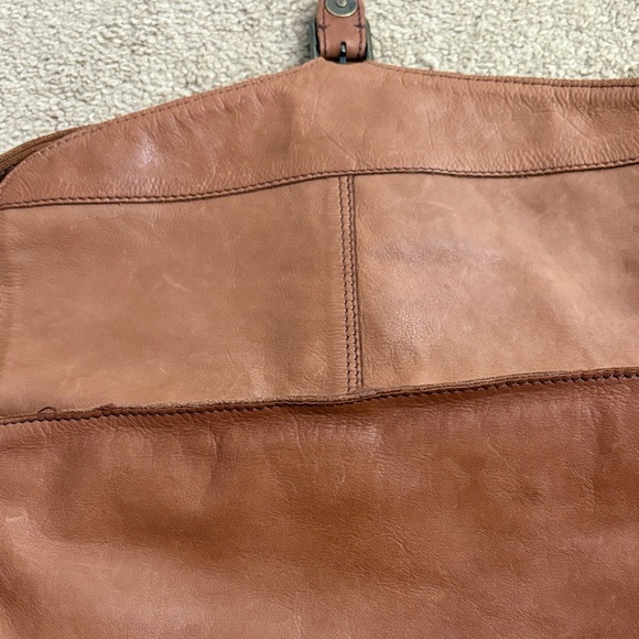 100% Genuine Brown Leather Crossbody Bag Satchel Purse Adjustable Straps Cowboy - Picture 6 of 13